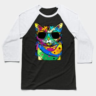 trippy Cat Baseball T-Shirt